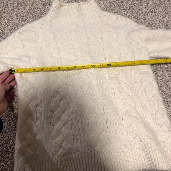 Madewell XS Cream Cable Knit Mock Neck Sweater Classic Cozy Pullover - Picture 5 of 8